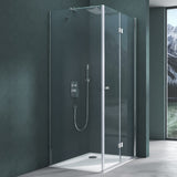 glasvilla Duschkabine Falttür 180° Klappbar & Faltbar Mit Hebe- und Senkmechaniamus Lotus-Effekt NANO Eckeinstieg R27