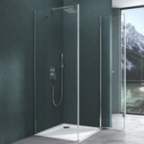 glasvilla Duschkabine Falttür 180° Klappbar & Faltbar Mit Hebe- und Senkmechaniamus Lotus-Effekt NANO Eckeinstieg R27