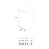 glasvilla Duschtür Nischentür dusche Duschabtrennung Chrom und Schwarz Duschkabine Schwingtür 8mm ESG-Sicherheitsglas mit Nanobeschichtung Hebe-Senk-Mechanismus Klarglas und Milchglas Streifen Teramo36K