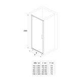 glasvilla Duschtür Nischentür dusche Duschabtrennung Duschkabine Nischendrehtür Duschwand 8mm Klarglas ESG-Sicherheitsglas mit Nanobeschichtung Teramo61K