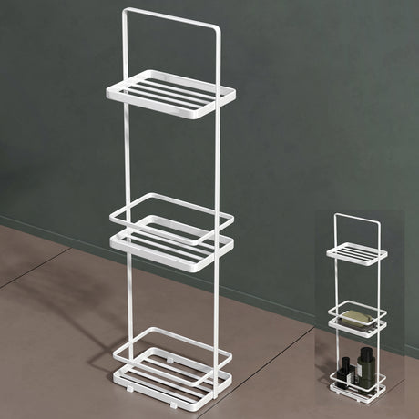 glasvilla Badezimmerregal stehend Badregal Standregal 3-stöckige aus Metall Badezimmerablage schmales Regal  Reglo-02
