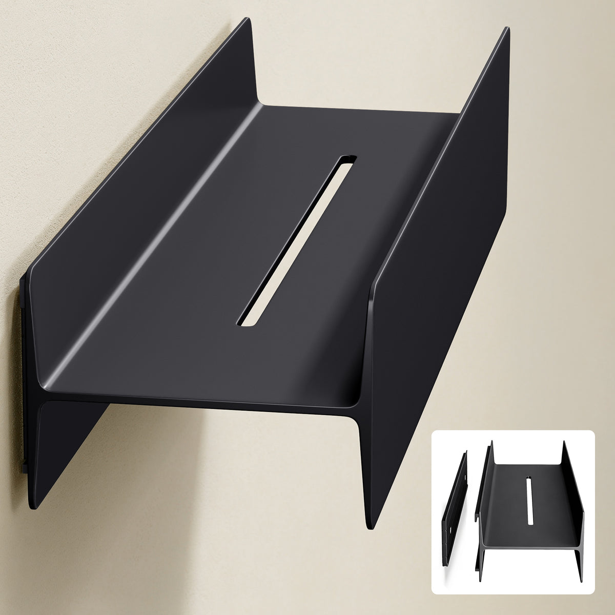 glasvilla Étagère de douche à percer ou à coller Étagère de douche de salle de bain 40cm Étagère murale de salle de bain Organisateur de salle de bain Reglo-03