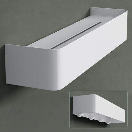 glasvilla Étagère de douche à percer ou à coller, Étagère de douche avec crochets, Étagère murale de salle de bain, Organisateur de salle de bain Reglo-05