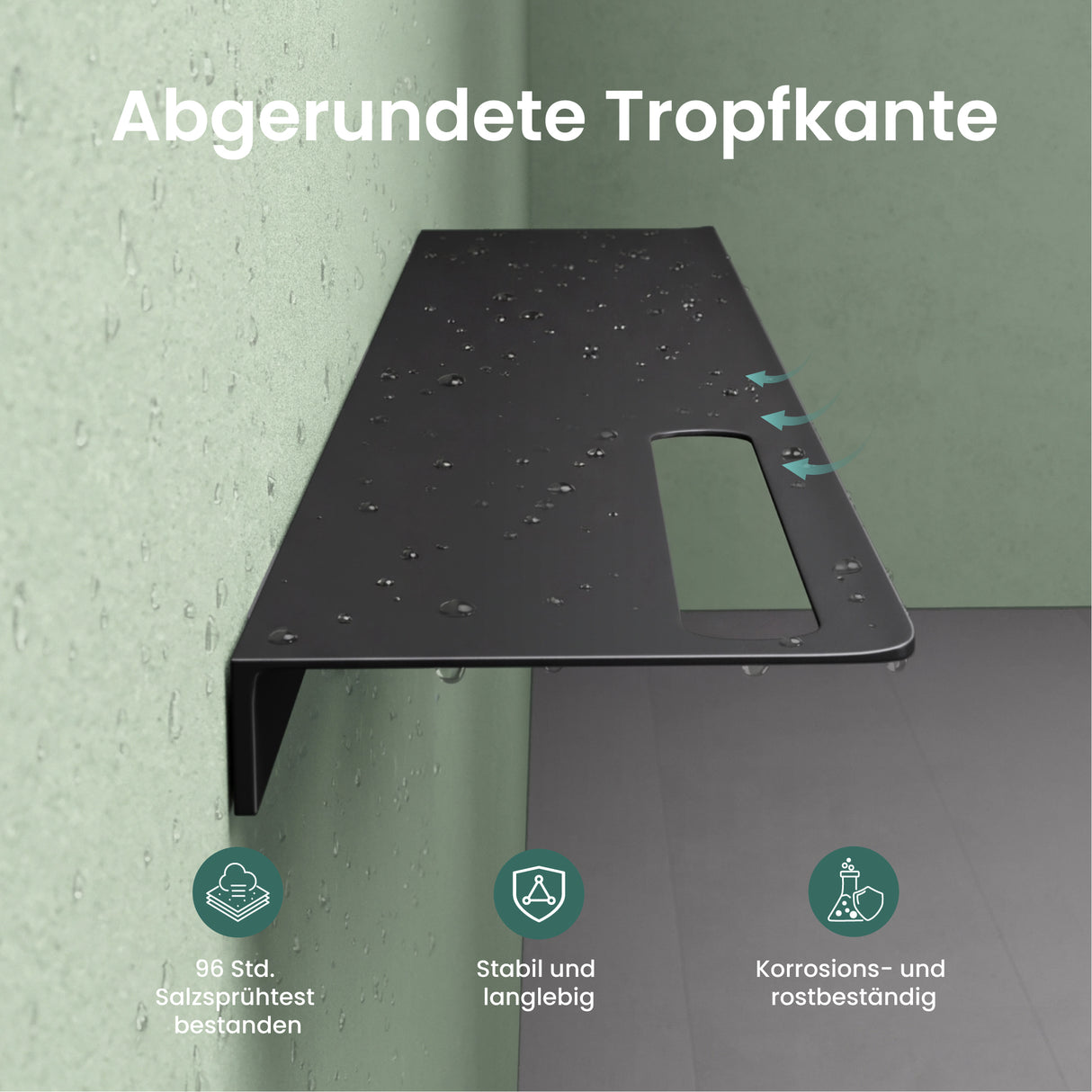 Estante de Ducha Glasvilla Reglo-06 Aluminio Premium 2-en-1 con Toallero (Atornillable o Adhesivo)