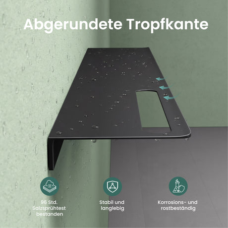 glasvolla Duschablage zum Bohren oder Kleben Duschregal Badablage aus Aluminium Badezimmerablage zur Wandmontage Badezimmer Organizer Reglo-06