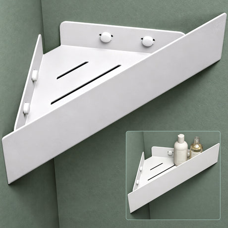 glasvilla Étagère de douche à percer ou à coller, Étagère d'angle pour douche, Étagère murale de salle de bain pour le bain et la cuisine, Reglo-07