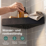 glasvilla Duschablage zum Bohren oder Kleben, Duschregal Badablage Ecke, Badezimmerablage zur Wandmontage für Bad und Küche, Reglo-07
