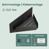 glasvilla Duschablage zum Bohren oder Kleben, Duschregal Badablage Ecke, Badezimmerablage zur Wandmontage für Bad und Küche, Reglo-07