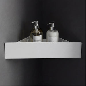 glasvilla Duschablage zum Bohren oder Kleben, Duschregal Badablage Ecke, Badezimmerablage zur Wandmontage für Bad und Küche, Reglo-07