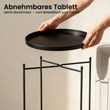glasvilla Beistelltisch , Couchtisch klein mit abnehmbarem Tablett aus PP-Kunststoff, Sofatisch für Wohnzimmer, Schlafzimmer und Balkon, Reglo-08