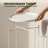 glasvilla Beistelltisch , Couchtisch klein mit abnehmbarem Tablett aus PP-Kunststoff, Sofatisch für Wohnzimmer, Schlafzimmer und Balkon, Reglo-08