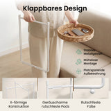 glasvilla Beistelltisch rund , Couchtisch klein mit abnehmbarem Tablett aus Papierkordel, Sofatisch für Wohnzimmer, Schlafzimmer und Balkon,  Reglo-08
