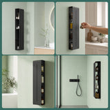 Glasvilla Duschregal mit 4 Ablagen, Duschablage schmal, Wandregal Shampoo Halterung für Dusche, Badezimmer Organizer  Reglo-16