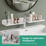 Glasvilla Duschregal zum Bohren oder Kleben, Waschbeckenregal über Wasserhahn, Wandregal für Küche und Bad, Badezimmer Organizer  Reglo-17