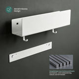 glasvilla Duschablage ohne Bohren mit 2 Schiebehaken,  Reglo-18 40cm | Duschregal ohne Bohren oder mit Bohren, Ablaufdesign Badezimmer Organizer, Metall, Shampoo Halterung für Dusche, Bad & Küche
