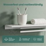 glasvilla Duschablage zum Bohren, Duschregal mit 2 Handtuchstangen aus Aluminiumlegierung, Badezimmerablage zur Wandmontage, Badezimmer Organizer  Reglo-19