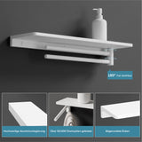 glasvilla Duschablage zum Bohren, Duschregal mit 2 Handtuchstangen aus Aluminiumlegierung, Badezimmerablage zur Wandmontage, Badezimmer Organizer  Reglo-19