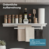 glasvilla Duschablage zum Bohren, Duschregal mit 2 Handtuchstangen aus Aluminiumlegierung, Badezimmerablage zur Wandmontage, Badezimmer Organizer  Reglo-19