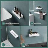 glasvolla Duschablage zum Bohren oder Kleben Duschregal Badablage 40cm Badezimmerablage zur Wandmontage Badezimmer Organizer Reglo-03