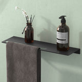 Estante de Ducha Glasvilla Reglo-06 Aluminio Premium 2-en-1 con Toallero (Atornillable o Adhesivo)