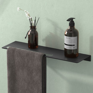Étagère de douche en verre pour percer ou coller, étagère de salle de bain en aluminium, support mural pour salle de bain, organiseur de salle de bain Reglo-06