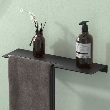 glasvolla Duschablage zum Bohren oder Kleben Duschregal Badablage aus Aluminium Badezimmerablage zur Wandmontage Badezimmer Organizer Reglo-06