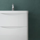 glasvilla Badmöbel set Waschtisch mit Unterschrank Waschbeckenunterschrank mit Softclose Schubladen inkl. Waschbecken 60cm Smile