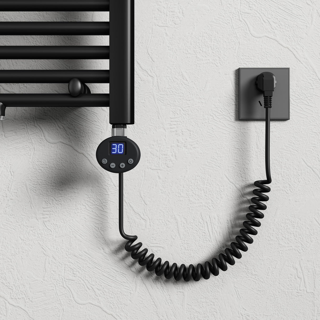 glasvilla Heizstab mit Thermostat Elektroheizstab mit LCD Bildschirm Heizpatrone aus Edelstahl Heizelement für Badheizkörper Heizungen Handtuchhalter