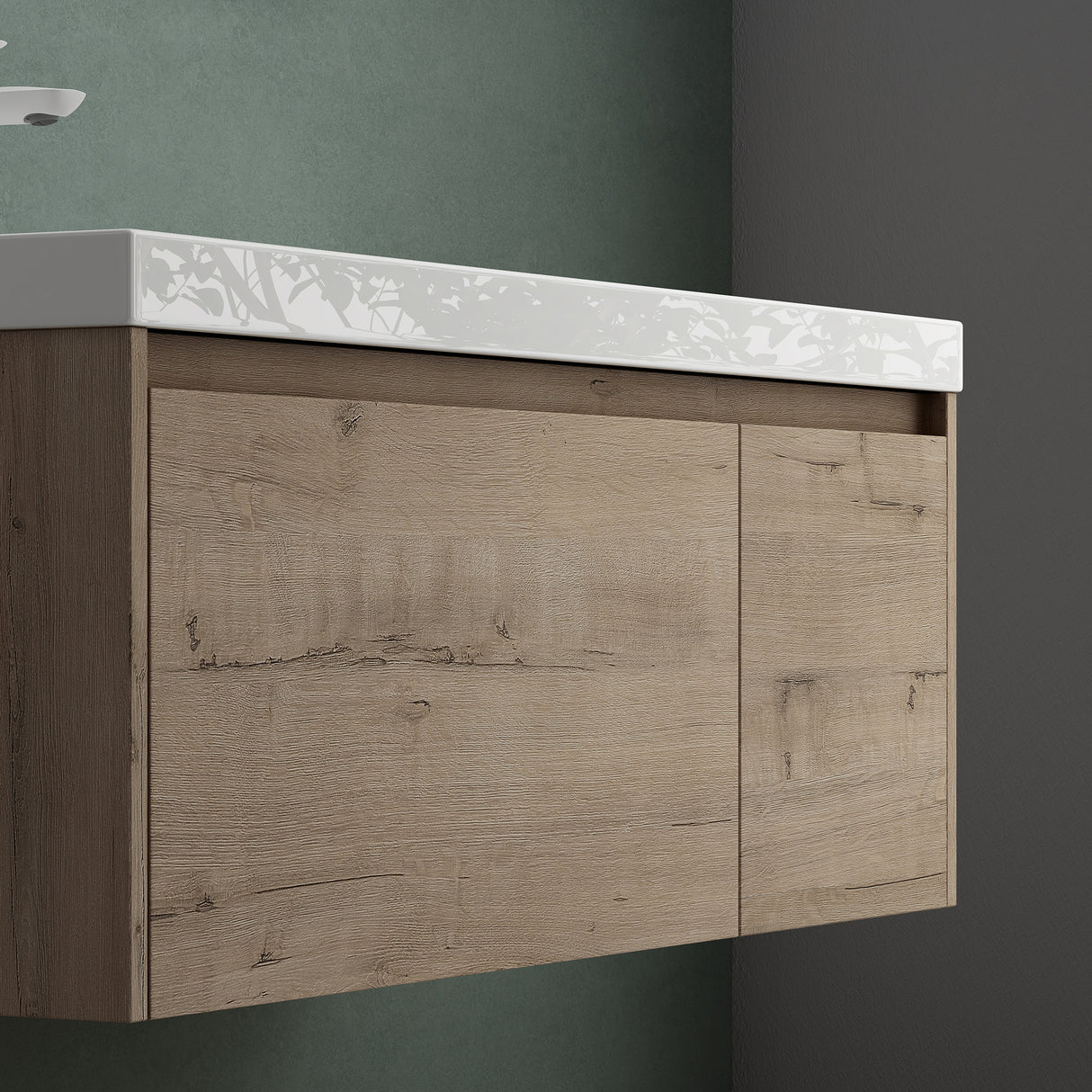 glasvilla Badmöbelset Badezimmermöbel Waschbeckenunterschrank mit Waschschbecken aus Mineralguss Salerno