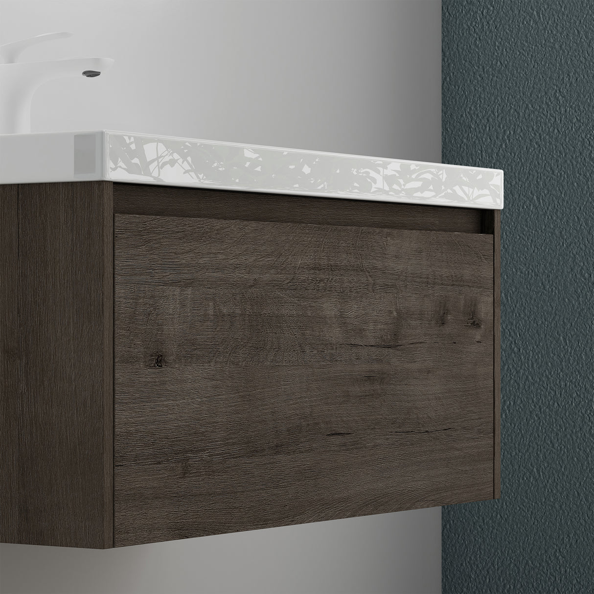 glasvilla Badmöbelset Badezimmermöbel Waschbeckenunterschrank mit Waschschbecken aus Mineralguss Salerno