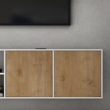 glasvilla Möbel Schrank mit 3 Türen und 2 Fächern Kommode  Sideboard viel Stauraum für Wohnbereich Schrank02