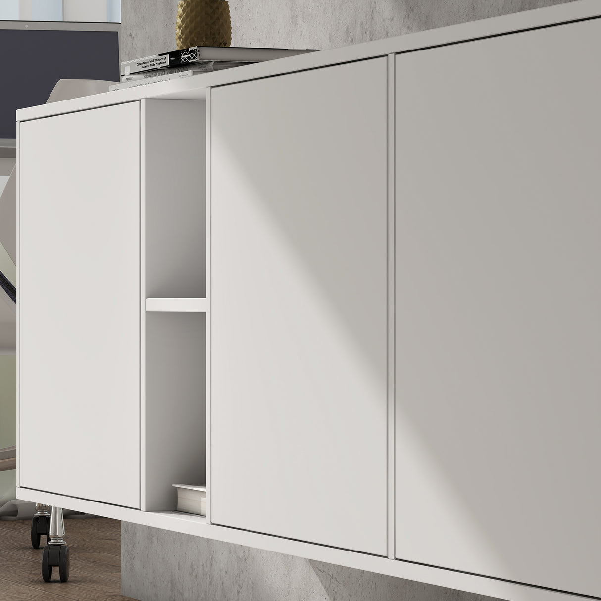 glasvilla Möbel Schrank mit 3 Türen und 2 Fächern Kommode  Sideboard viel Stauraum für Wohnbereich Schrank02