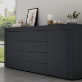 glasvilla Sideboard Aufbewahrungsschrank BTH: 167x36x70 cm mit 2 Schränken und 4 Schubladen Kommode Mehrzweckschrank Möbel Schrank03