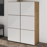 glasvilla Schuhschrank Schuhkommode mit 3 Schränken BTH: 45x36x120 cm Schuhregal Möbel Schuhschrank02