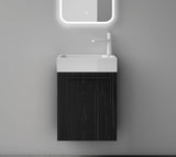 glasvilla Badmöbelset Kleiner Waschbeckenunterschrank 46 cm Unterschrank mit Weiß Waschschbecken aus Mineralguss für Gäste-WC Pisa