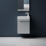 glasvilla Badmöbelset Kleiner Waschbeckenunterschrank 46 cm Unterschrank mit Weiß Waschschbecken aus Mineralguss für Gäste-WC Pisa