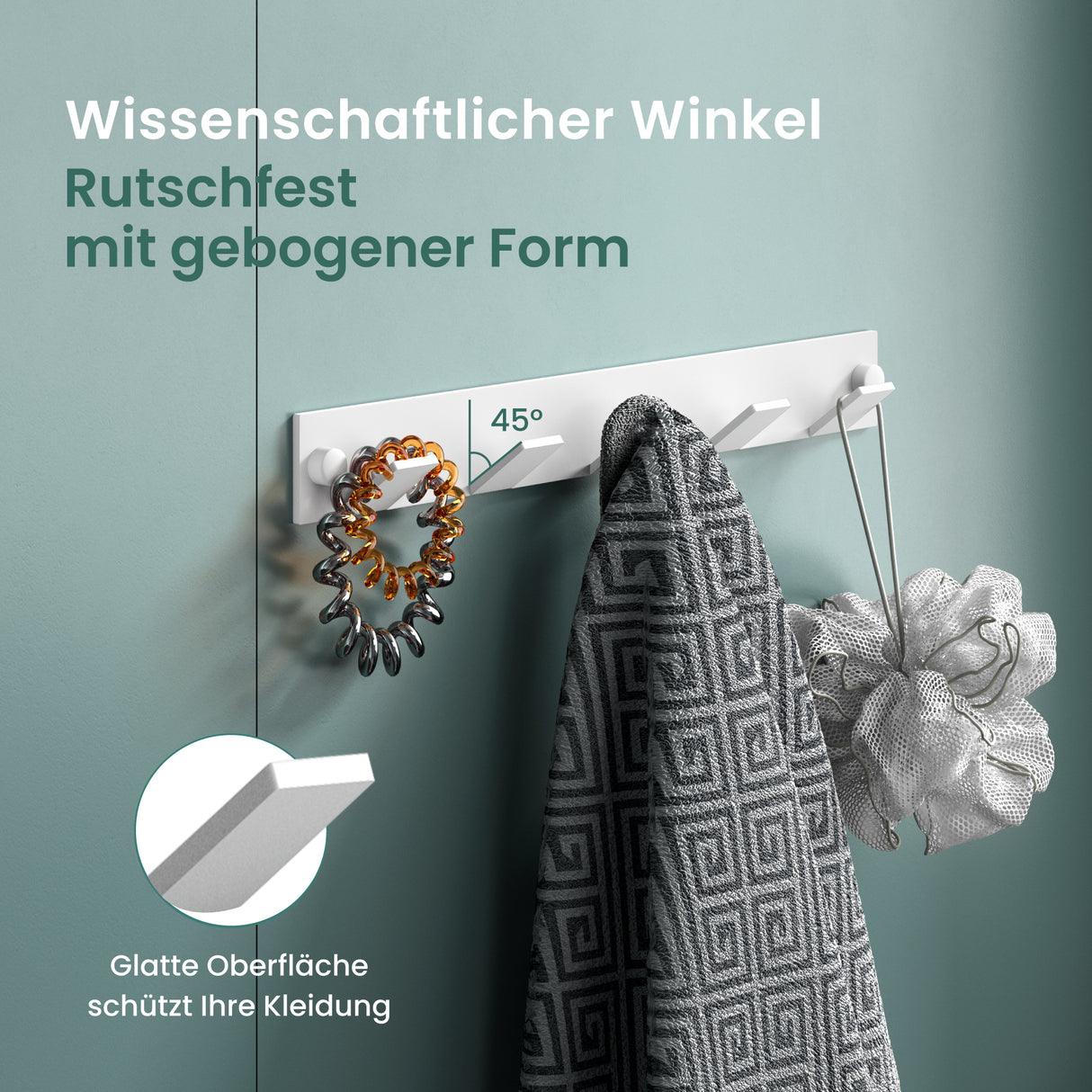 glasvilla Appendiabiti da Parete, Attaccapanni da Muro in Acciaio Inossidabile Appendiabiti per Camera da Letto, Ingresso, Cucina, Stalo-02+03