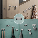 glasvilla Wandgarderobe Wandhaken aus Aluminium Garderobe mit klappbaren Haken Garderobenleiste Garderobenhaken Kleiderhaken Stalo-04+05