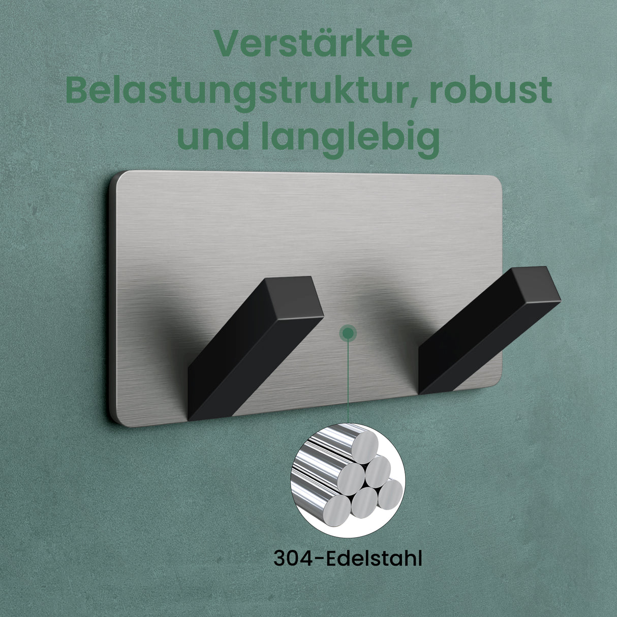 glasvilla Wandgarderobe Wandhaken aus Aluminium Garderobe mit klappbaren Haken Garderobenleiste Garderobenhaken Kleiderhaken Stalo-04+05