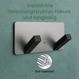 glasvilla Wandgarderobe Wandhaken aus Aluminium Garderobe mit klappbaren Haken Garderobenleiste Garderobenhaken Kleiderhaken Stalo-04+05