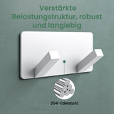 glasvilla Wandgarderobe Wandhaken aus Aluminium Garderobe mit klappbaren Haken Garderobenleiste Garderobenhaken Kleiderhaken Stalo-04+05