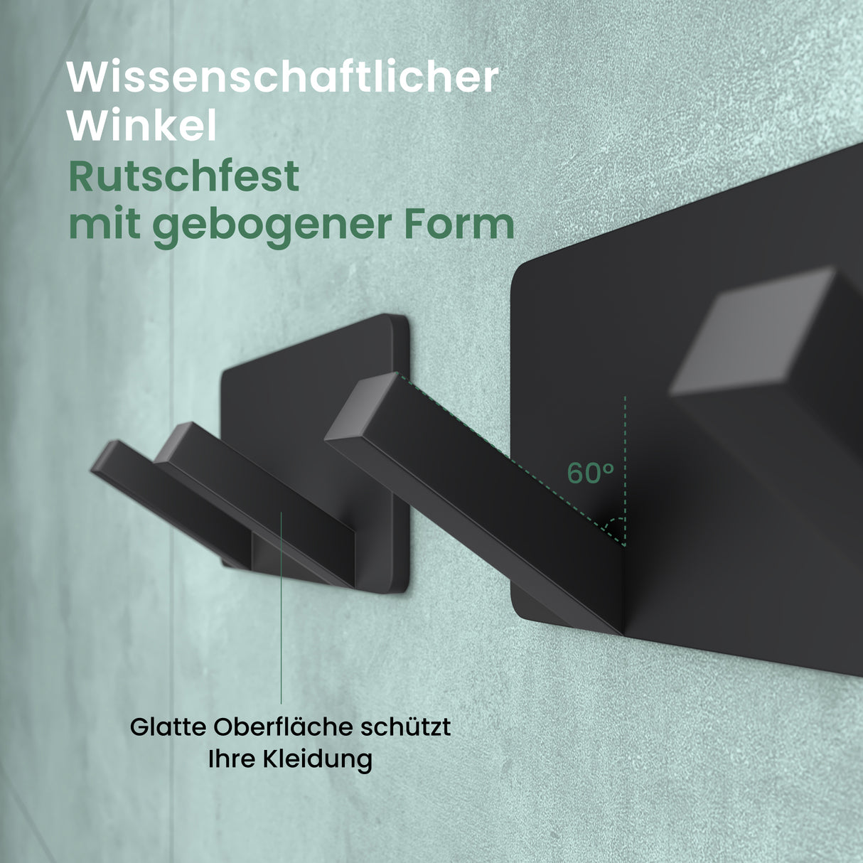 glasvilla Wandgarderobe Wandhaken aus Aluminium Garderobe mit klappbaren Haken Garderobenleiste Garderobenhaken Kleiderhaken Stalo-04+05