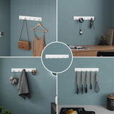 glasvilla Wandgarderobe Wandhaken aus Aluminium Garderobe mit klappbaren Haken Garderobenleiste Garderobenhaken Kleiderhaken Stalo-04+05