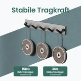 glasvilla Wandgarderobe Wandhaken aus Aluminium Garderobe mit klappbaren Haken Garderobenleiste Garderobenhaken Kleiderhaken Stalo-04+05