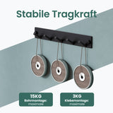 glasvilla Wandgarderobe Wandhaken aus Aluminium Garderobe mit klappbaren Haken Garderobenleiste Garderobenhaken Kleiderhaken Stalo-04+05