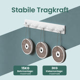 glasvilla Wandgarderobe Wandhaken aus Aluminium Garderobe mit klappbaren Haken Garderobenleiste Garderobenhaken Kleiderhaken Stalo-04+05