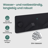 glasvilla Wandgarderobe Wandhaken aus Aluminium Garderobe mit klappbaren Haken Garderobenleiste Garderobenhaken Kleiderhaken Stalo-04+05