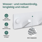 glasvilla Wandgarderobe Wandhaken aus Aluminium Garderobe mit klappbaren Haken Garderobenleiste Garderobenhaken Kleiderhaken Stalo-04+05