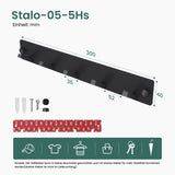 glasvilla Wandgarderobe Wandhaken aus Aluminium Garderobe mit klappbaren Haken Garderobenleiste Garderobenhaken Kleiderhaken Stalo-04+05