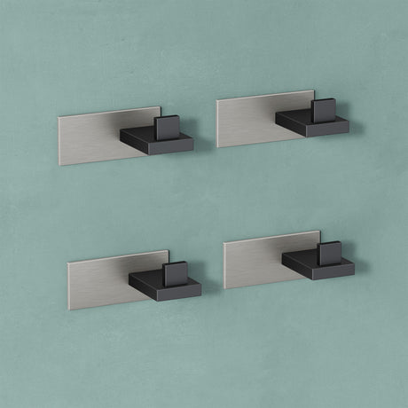 glasvilla Kleiderhaken Wandgarderobe Wandhaken aus Edelstahl Garderobenleiste Garderobenhaken Stalo-06+Stalo-07